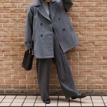 FREAK'S STORE 피 코트 그레이