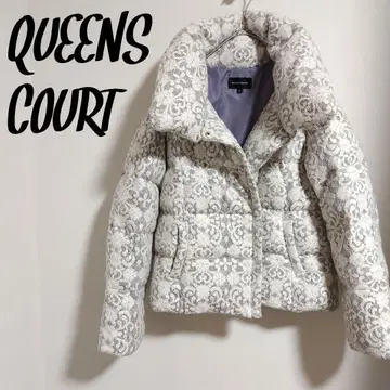 QUEENS COURT 레이스 무늬 다운 자켓 레어 디자인
