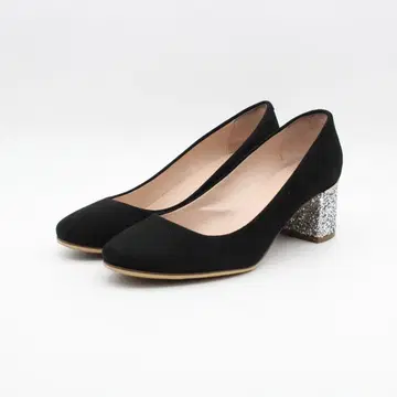 19 파비오 스코르니 천연 가죽 글리터 힐 펌프스 (37) 새상품급