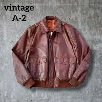 90's A-2 G-1 한국제 짧은 기장 가죽 플라이트 자켓 사이즈 42