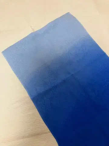 [미사용품] 오비 장식 천 순수 실크 블루 꽃무늬