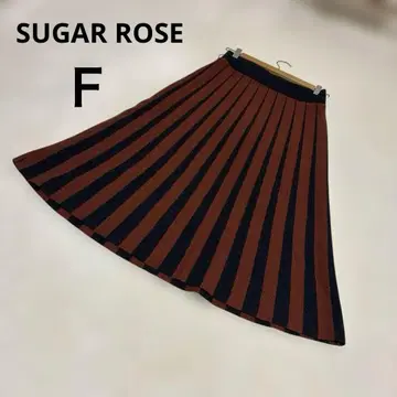 슈가 로즈 스트라이프 니트 스커트 A라인 보르도 블랙 가을/겨울