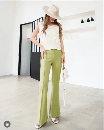 glamlips 피스타치오 플레어 팬츠 하이웨스트