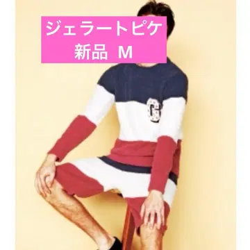 새상품 젤라또피케 옴 베비모코 3 보더 숏팬츠 남성용 M 사이즈