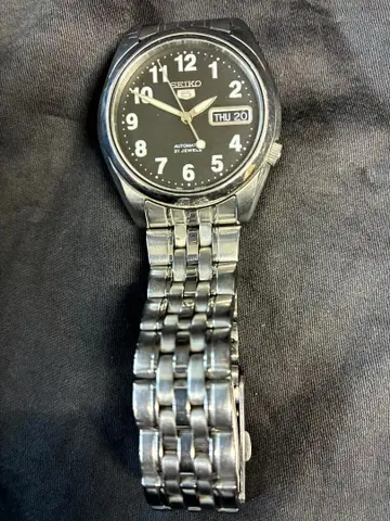 SEIKO 자동 와인딩 손목시계 블랙 다이얼