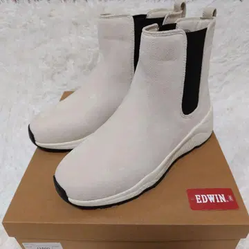 EDWIN 편하고 예쁜 통굽 사이드 고어 부츠 스니커즈 에크루 24cm
