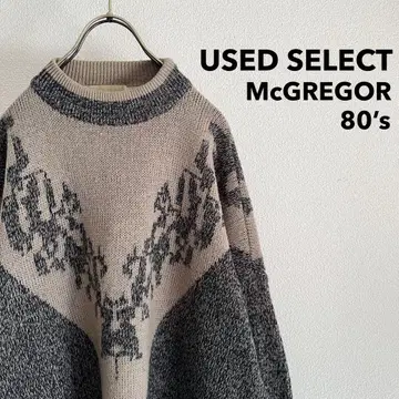 구제 의류 80s 'McGREGOR' 모크넥 니트 / 짧은 기장