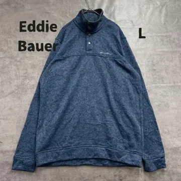 에디 바우어 남성용 플리스 L 네이비 하프 지퍼 니트지 [ 7226 ]