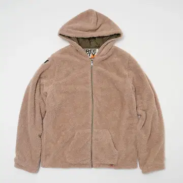 레어 FREE CITY 프리 시티 보아 후드티 리버서블 S