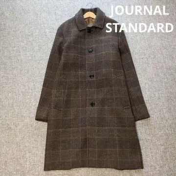 저널 스탠다드 남성용 최근 울 코트 글렌체크 미사용