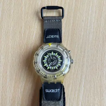 Swatch 아날로그 시계 클리어/블랙