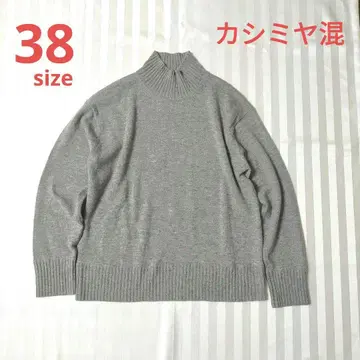 23구 캐시미어 혼방 하이넥 니트 그레이 사이즈 38 여성용