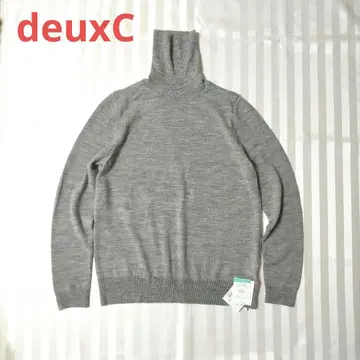 deuxC 메리노 터틀넥 스웨터 워셔블 M 얇은 소재 새상품