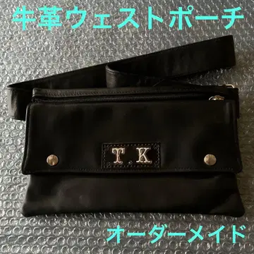 소가죽 웨스트 파우치 블랙