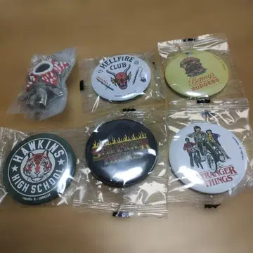 스트레인저 씽스 핀 배지 세트와 키링
