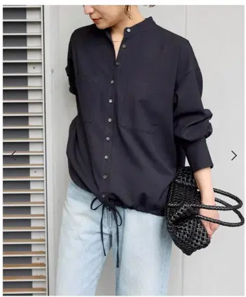 울리쉬 트윌 턱 볼륨 셔츠 네이비 저널 스탠다드