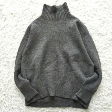 스픽 앤 스팬 울 캐시미어 하이넥 니트 풀오버 그레이