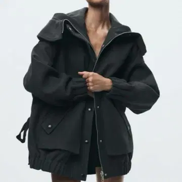 ZARA 블루종 오버 사이즈 후드티 완판 ZARA ZW XS