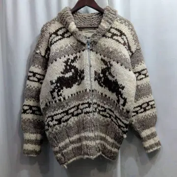 캐나다제 집업 코위찬 니트 가디건 L~XL 상당 루돌프