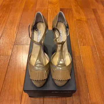 PELLICO 프린지 장식 베이지 하이힐 사이즈 37