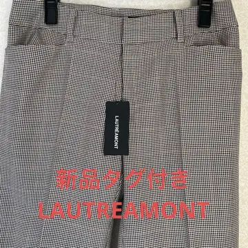 택 포함 새상품 LAUTRE MONT 체크 무늬 슬랙스 M 사이즈