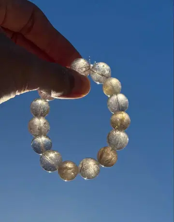 구제 의류 실버 루틸 x 골드 루틸 14mm~15mm 빅볼