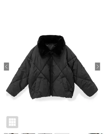 퍼 달린 퀼팅 다운 자켓