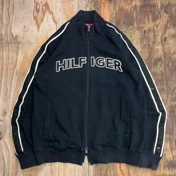 00s 타미힐피거 맨투맨 트랙 자켓 블랙 Y2K