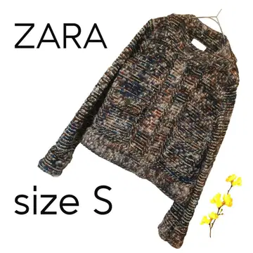 ZARA 멀티 컬러 트위드풍 알파카 혼방 자켓 | 성인 고급 입체 트위드