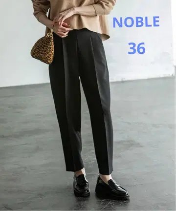 NOBLE 턱 팬츠 블랙 슬랙스 센터 프레스 36