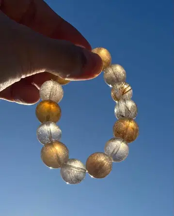 실버 루틸 x 골드 루틸 15mm~16mm 빅볼