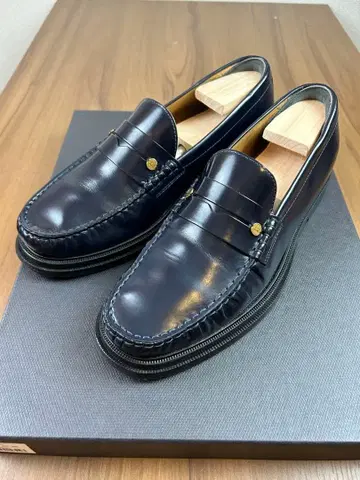 dunhill 금 로고 코인 로퍼 41 다크 네이비