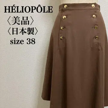 새상품급 엘리오폴 밀리터리풍 트렌치 스커트 일본제 울 사이즈 38 M