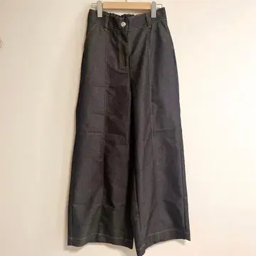 와이드 데님 팬츠 센터 심 L 사이즈 데님 와이드 팬츠