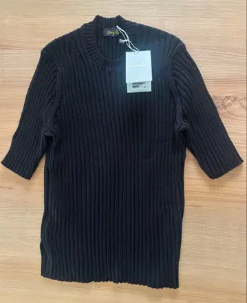 [ Drawer ] 미사용 드로어 코튼 캐시미어 리브 니트 블랙