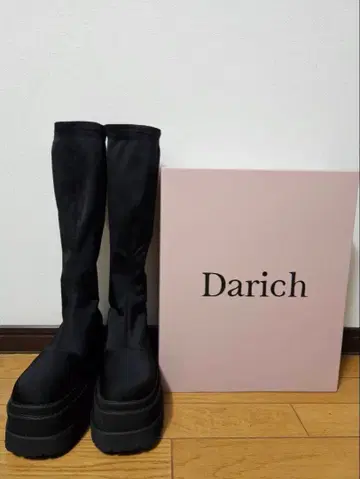Darich 블랙 롱 부츠 통굽 M
