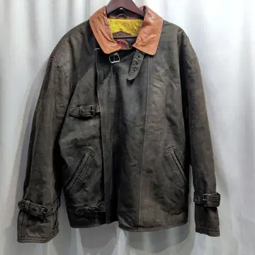 이탈리아제 오버 사이즈 가죽 블루종 I-50/XL 상당