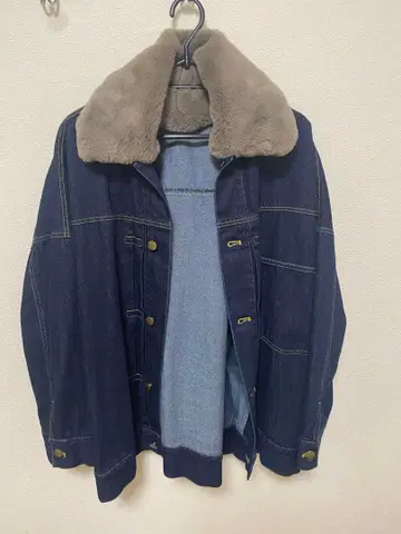 [ 새상품급 퍼 포함 ] 루카/레이디 럭루카 오버 데님 자켓 F