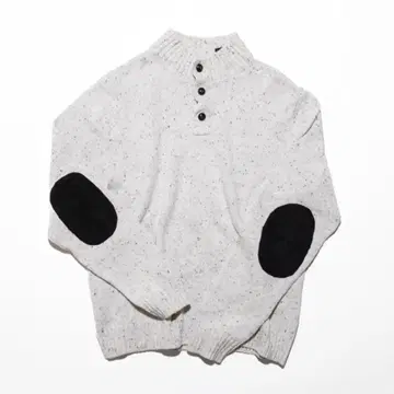 CHAPS 챕스 니트 하프 버튼 엘보 패치