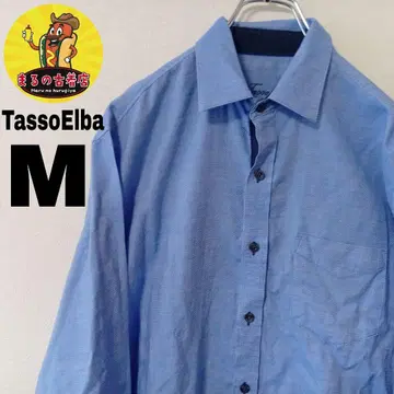 USA 구제 의류 TassoElba 긴팔 버튼 셔츠 M 라이트 블루