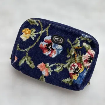 FEILER 꽃무늬 파우치 네이비