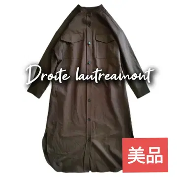 Droite lautreamont 다크 브라운 노카라 셔츠 원피스