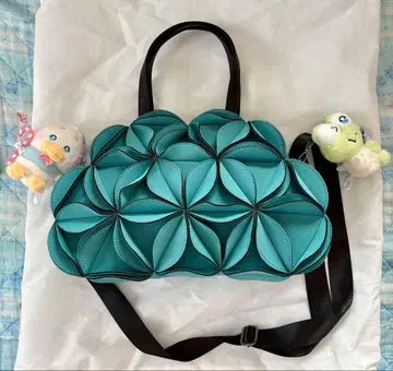 케로케로케로피 페클 터콰이즈 플라워형 숄더 백 참