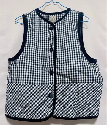 깅엄 체크 베스트