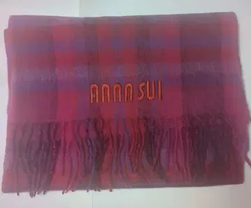 안나수이 머플러 체크 핑크 레드 계열