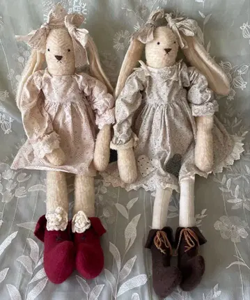 토끼 컨트리 인형 2체 세트