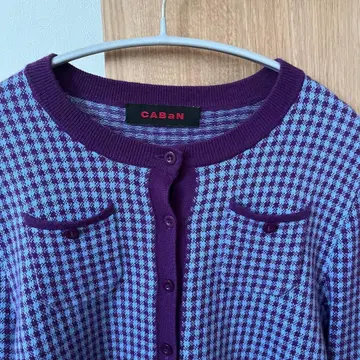 CAbaN 체크 무늬 니트 가디건