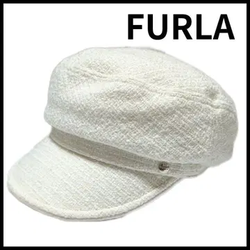 FURLA 화이트 트위드 헌팅 캡