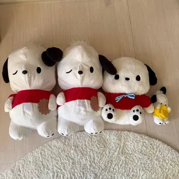 포차코 BIG 봉제 인형 3개, 작은 사이즈 봉제 인형 1개 세트