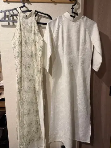 화이트 아오자이와 자수 원피스풍 아오자이 베트남 구매품